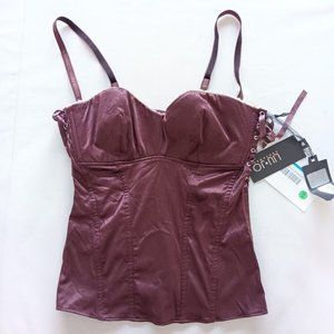 LIU JO underwear Dona Bustino Maroon Wine Full logo Stretch Women's size 4/ IV